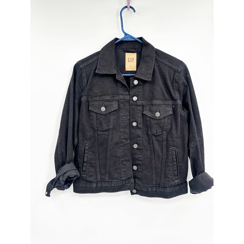 Gap Black Denim Long Sleeve Classic Trucker‎ Jean Jacket Women’s Size Medium